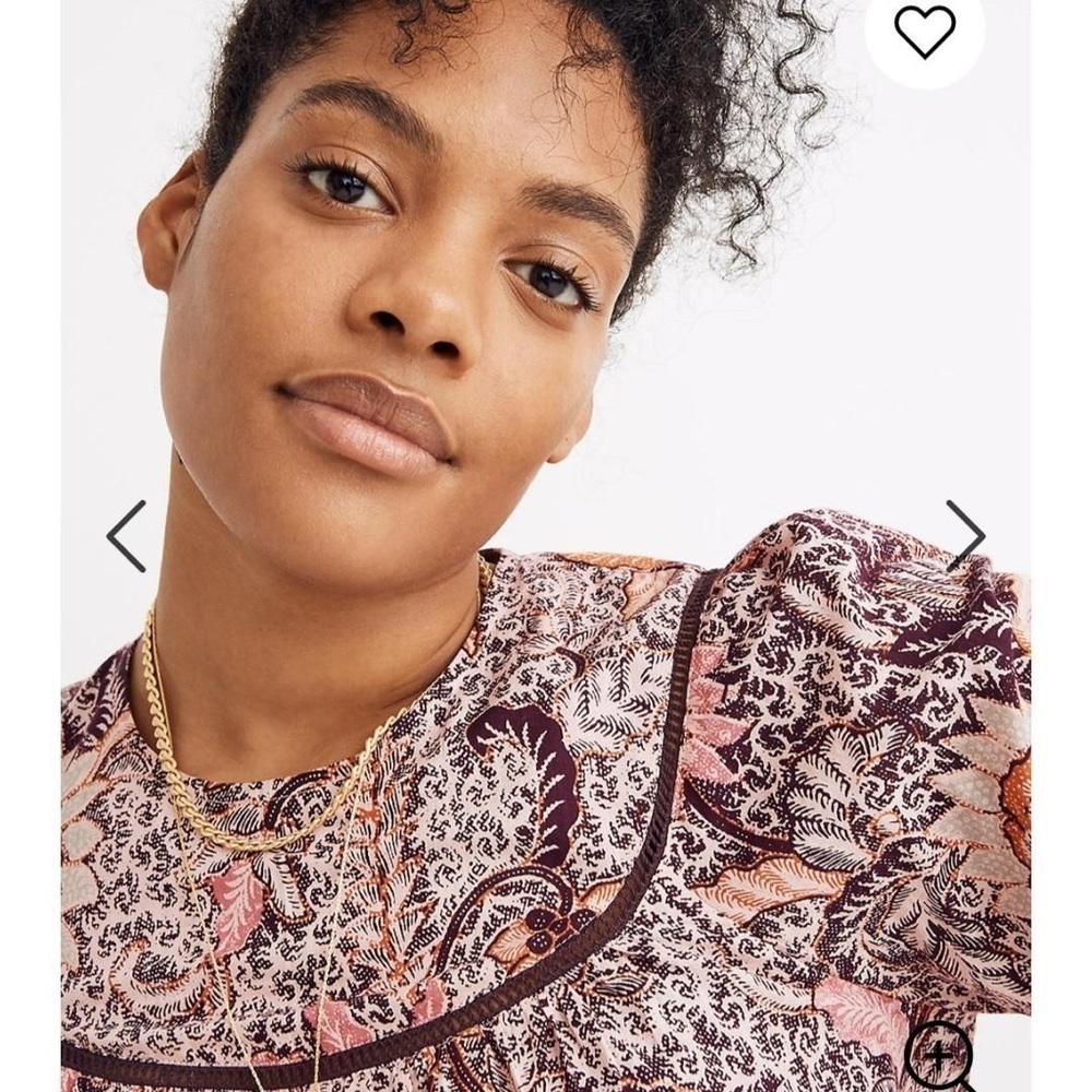 NWT Madewell Yoked Puff-Sleeve Top in Bali Blooms